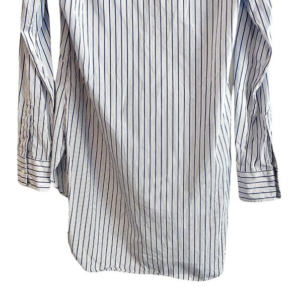 Frank & Eileen Grayson Navy Blue Stripe Cotton Button Down Shirt XS - Picture 10 of 11